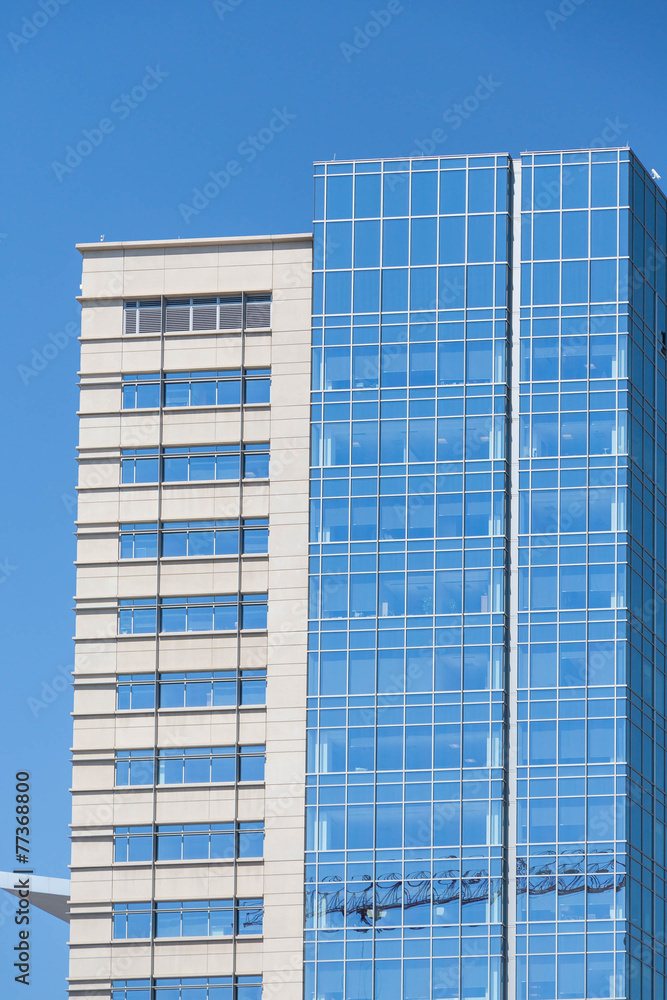 Modern Blue Glass and Concrete Towers in Denver Modern Blue Glass and Concrete Towers in Denver