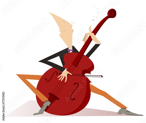 Cellist is playing music with inspiration