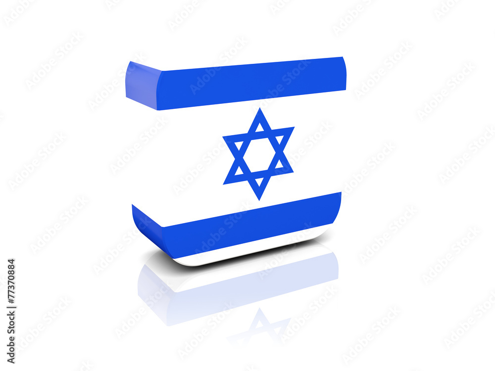 Square icon with flag of israel Square icon with flag of israel