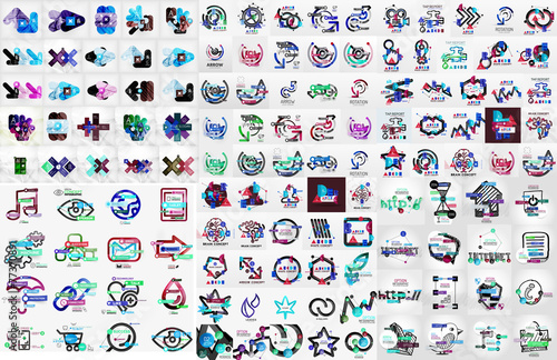 Huge mega set of infographic templates