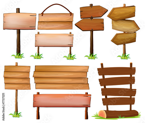 Set of signboards
