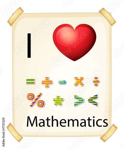A poster showing the love of Mathematics