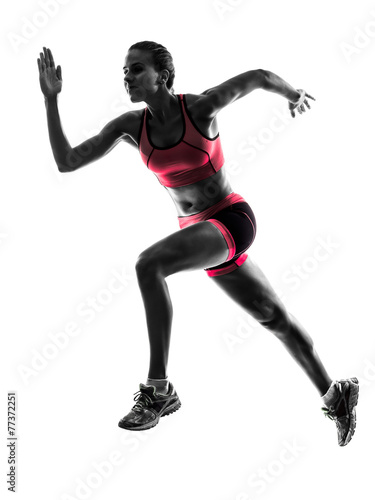 woman runner running jogger jogging  silhouette © snaptitude