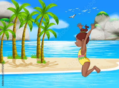 Girl and beach