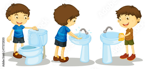 Boy and toilet