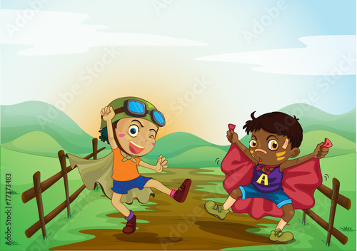 Two playful young men