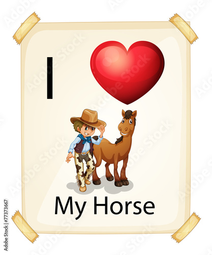 A poster showing the love of a horse