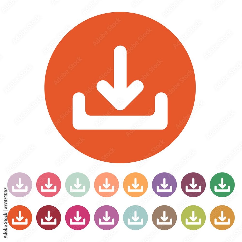 The download icon. Load symbol. Flat The download icon. Load symbol. Flat