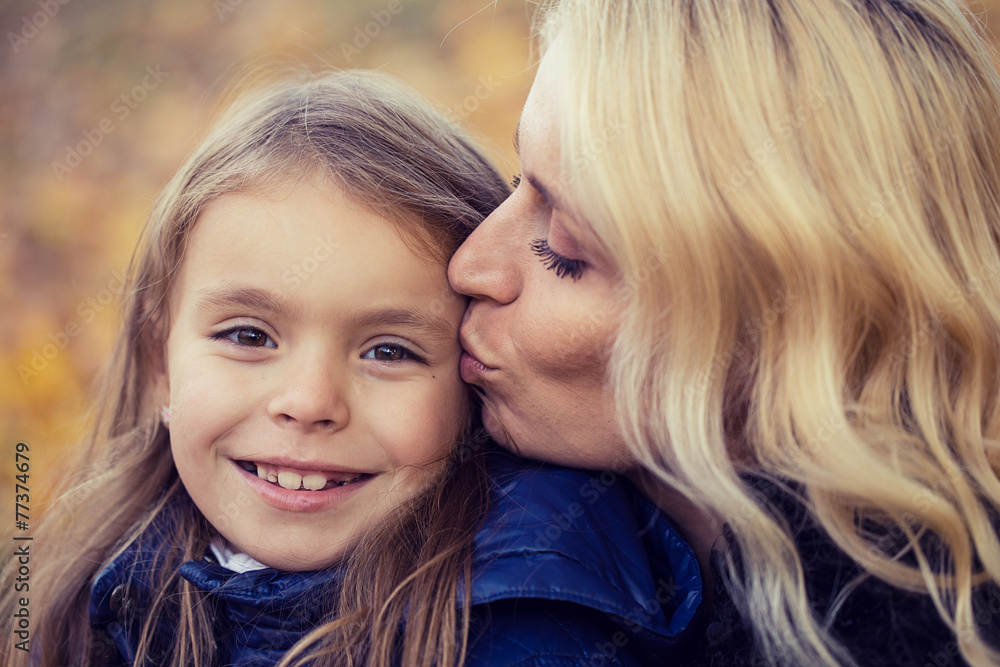 Mom daughter autumn walk Mom daughter autumn walk