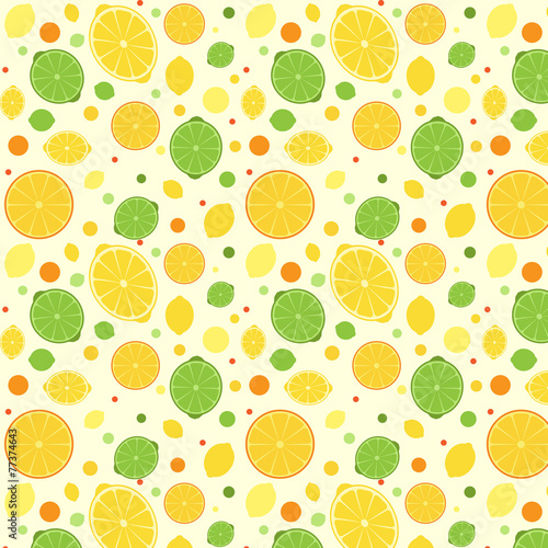 Pattern with lemon, lime and orange