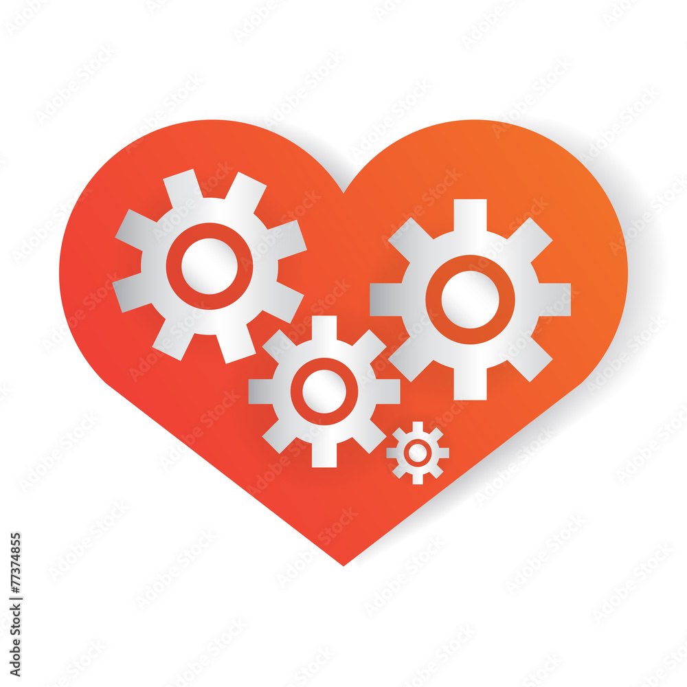 Heart shape and gea Heart shape and gea