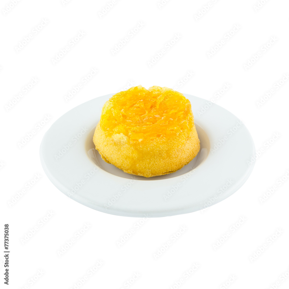 Foithong Cake: A Golden thread cake is a Thailand dessert Foithong Cake: A Golden thread cake is a Thailand dessert