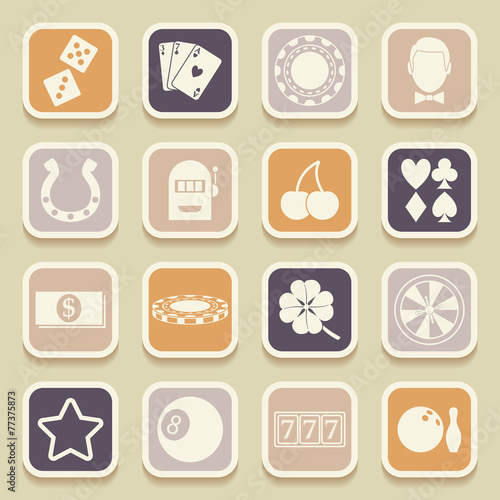 Casino universal icons for web and mobile applications. Vector