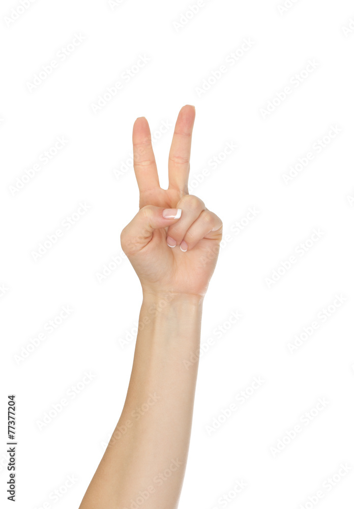 Image of hand sign isolate on white background Image of hand sign isolate on white background