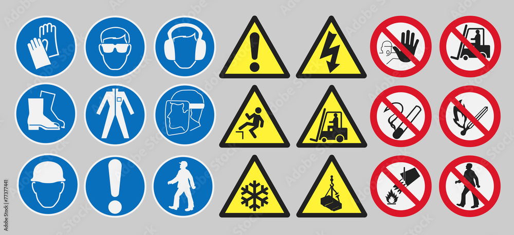 Work safety signs - obrazy, fototapety, plakaty 