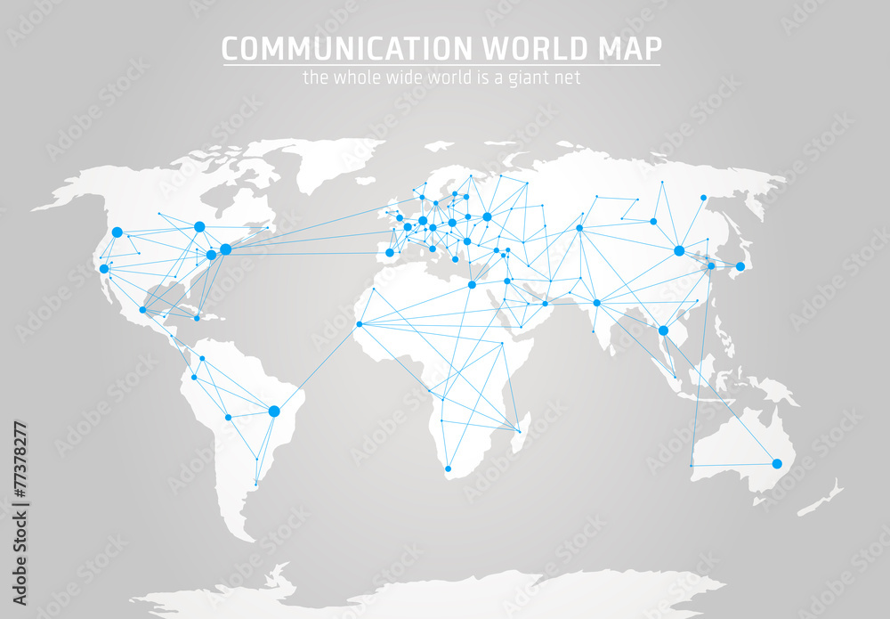 Obraz premium Communication world map vector