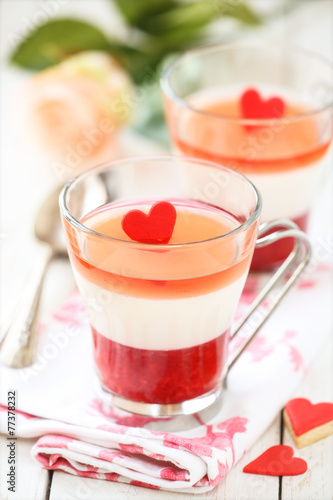 Wallpaper Mural Valentine's day dessert Panna cottawith strawberry mousse Torontodigital.ca