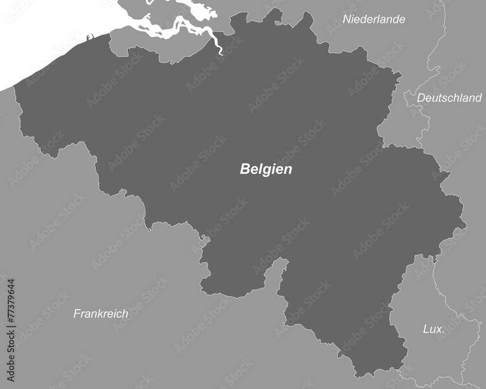 Belgien in Graustufen (beschriftet) Belgien in Graustufen (beschriftet)