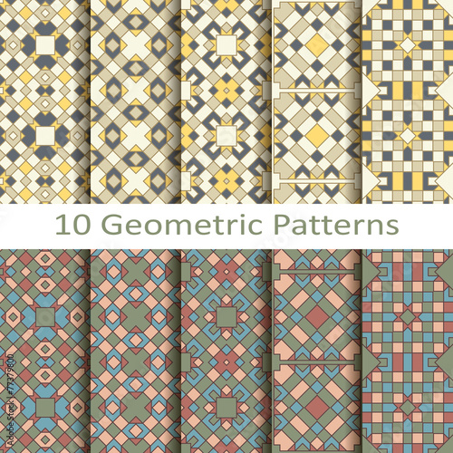 set of ten geometric patterns