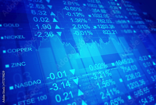 Currency exchange rates on a digital screen