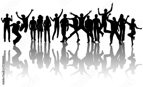 Illustration of people jumping