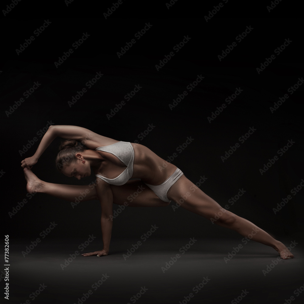 Healthy latino woman doing yoga Healthy latino woman doing yoga