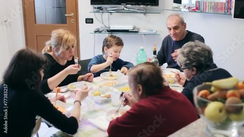 happy family lunch