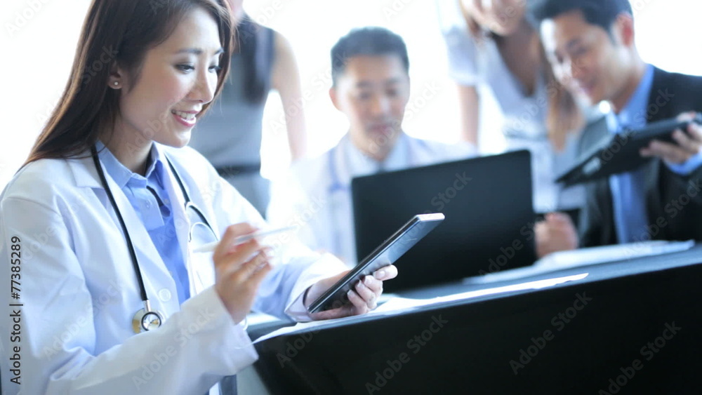 Meeting Ethnic Medical Consultants Hospital Portrait Doctor  