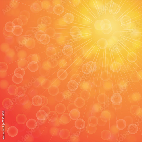 Yellow summer sun light burst.