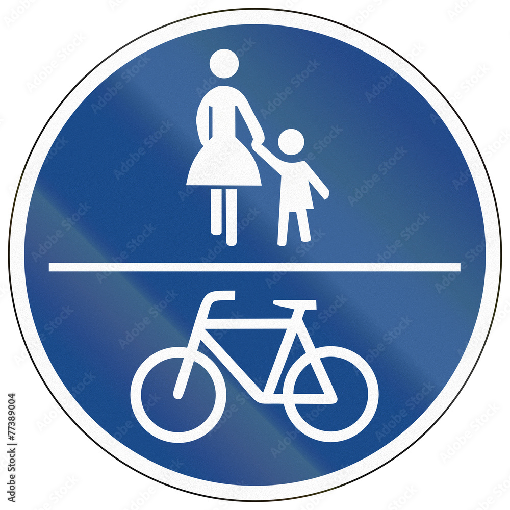 German traffic sign on a shared-use path German traffic sign on a shared-use path
