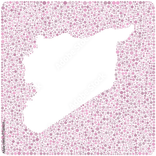 Map of Syria - middle east - into a square icon