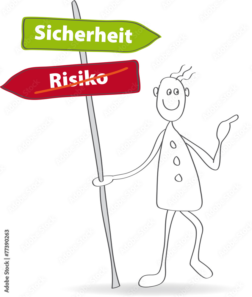 Risiko-Sicherheit-Schilder mit Mann, Vektor Risiko-Sicherheit-Schilder mit Mann, Vektor