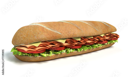 Fototapeta Naklejka Na Ścianę i Meble -  Sub Sandwich isolated