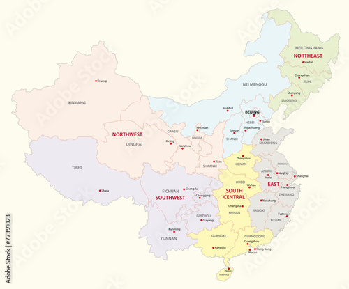 china regions map photo