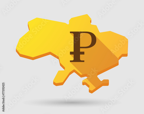 Ukraine map icon with a currency sign