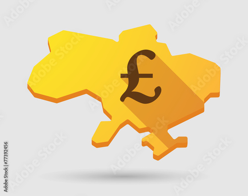 Ukraine map icon with a currency sign