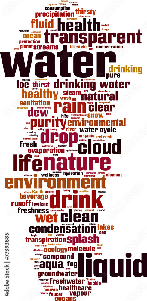 Obraz premium Water word cloud concept. Vector illustration