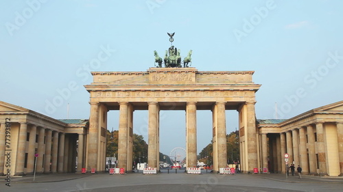 Brandenburg gate (Brandenburger Tor) in Berlin at sunrise photo