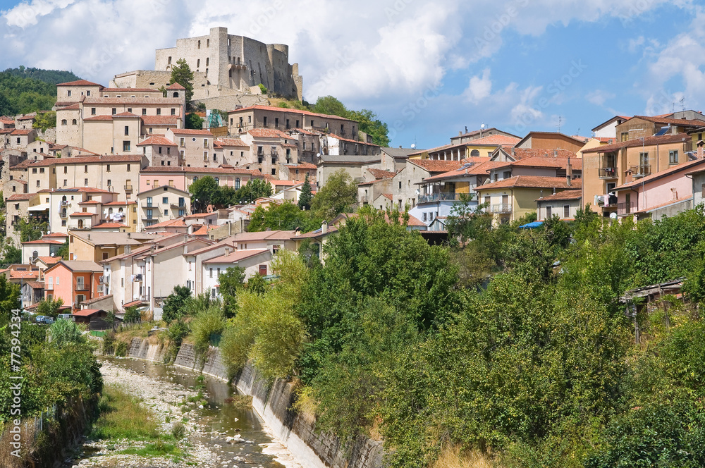 Panoramic view of Brienza. Basilicata. Italy.