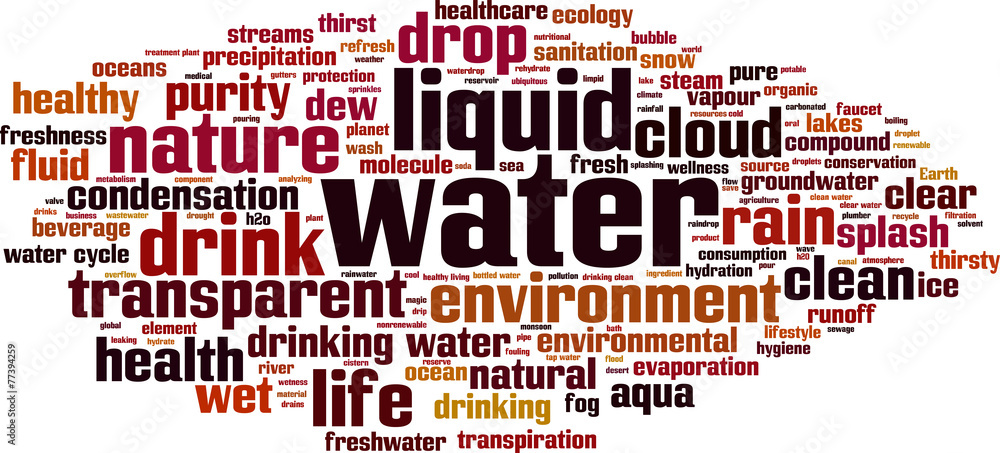 Water word cloud concept. Vector illustration Water word cloud concept. Vector illustration