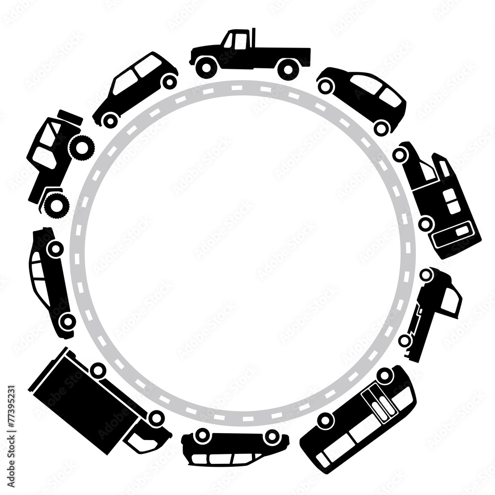 車のサークル(モノクロ) 車のサークル(モノクロ)