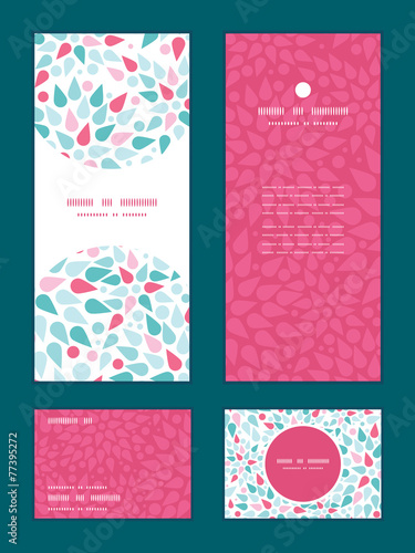 Vector abstract colorful drops vertical frame pattern invitation