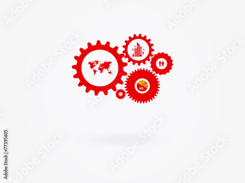 Infographic Design Template Vector With Gear Chain