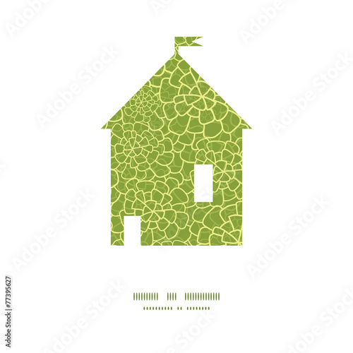 Vector abstract green natural texture house silhouette pattern
