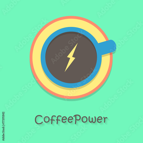 coffee power with blue cup