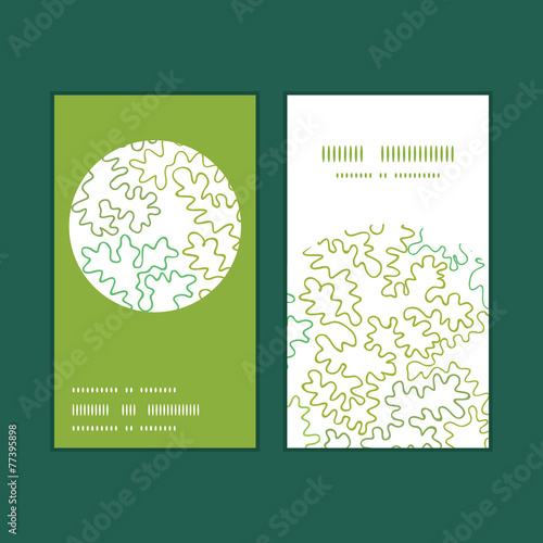 Vector curly doodle shapes vertical round frame pattern business