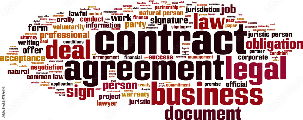 Obraz premium Contract word cloud concept. Vector illustration