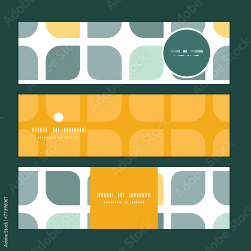 Vector abstract gray yellow rounded squares horizontal banners