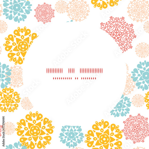Vector abstract decorative circles stars frame seamless pattern
