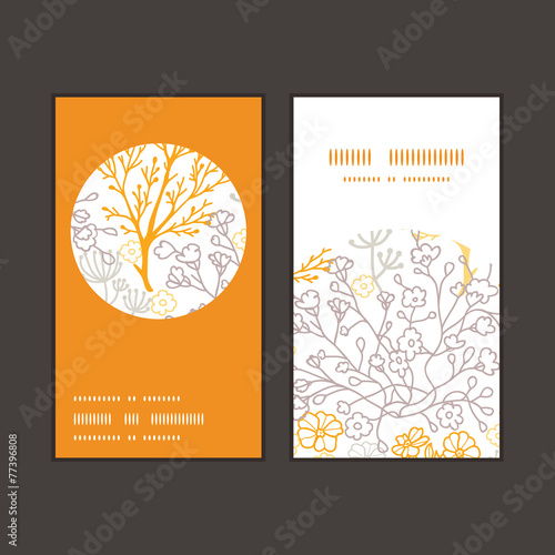Vector magical floral vertical round frame pattern business